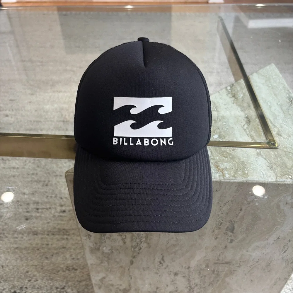 Billabong Trucker Hat Men OSFA Black Gently Used Foam Front Mesh Back